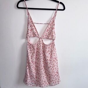 Pink Floral Mini Dress